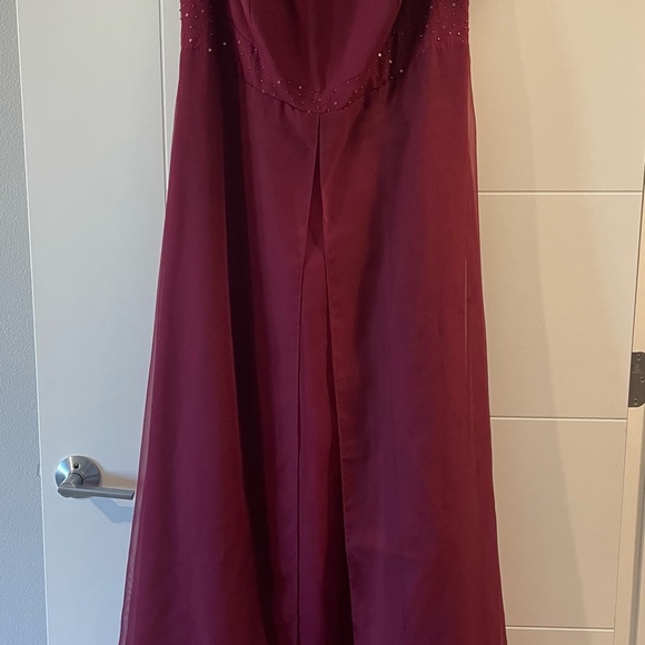 moriee Dresses & Skirts - Wine Red Beaded Maxi Dress